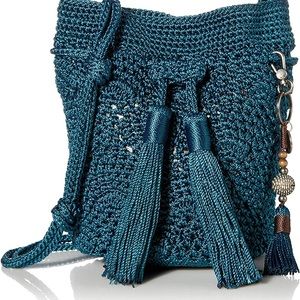 The Sak Sayulita Crochet Bucket Deep Teal
